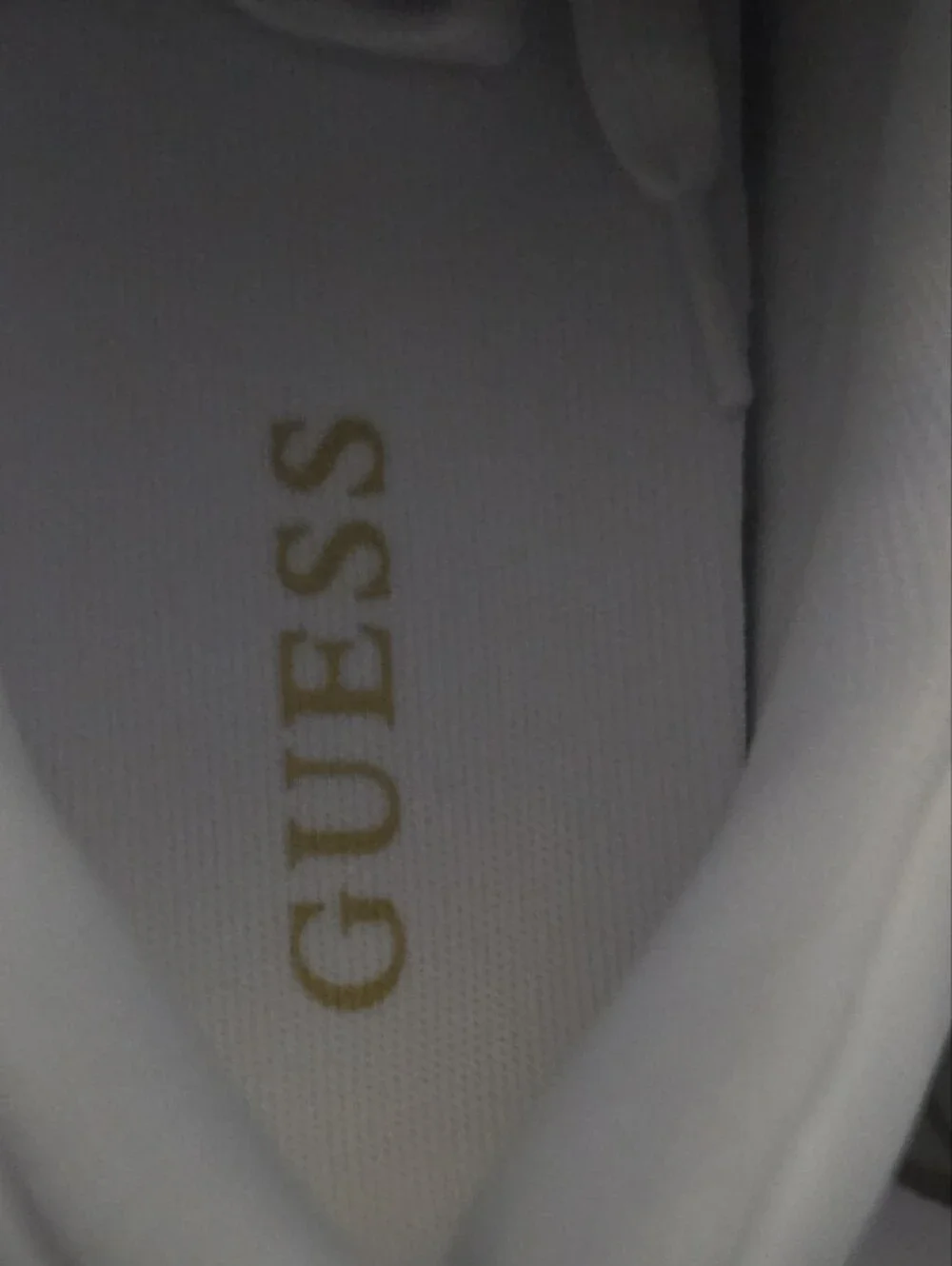 Guess White and Beige Platform Sneakers, Size 9 Women